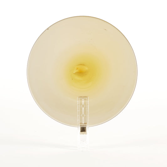 Traditional Handblown Glass Roundel, Yellow Amber (Dark), 80mm, (8cm)